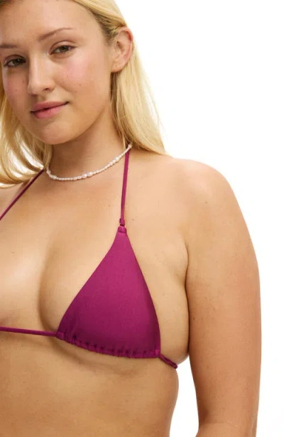 Body Micro String Triangle Bikini Top In Purple