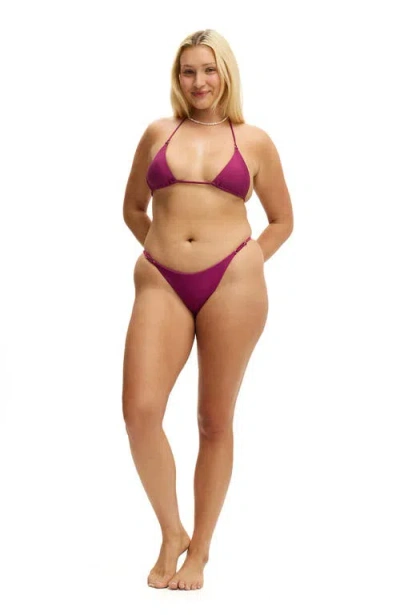 Body Micro String Triangle Bikini Top In Purple