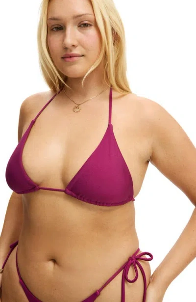 Body String Triangle Bikini Top In Purple