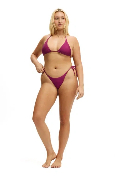 Body String Triangle Bikini Top In Purple