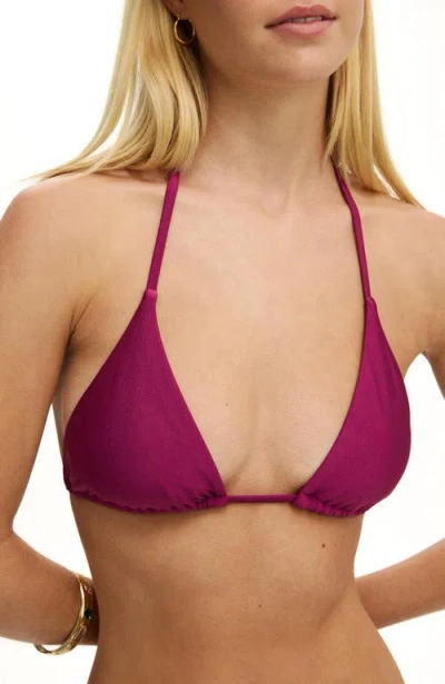 Body String Triangle Bikini Top In Purple
