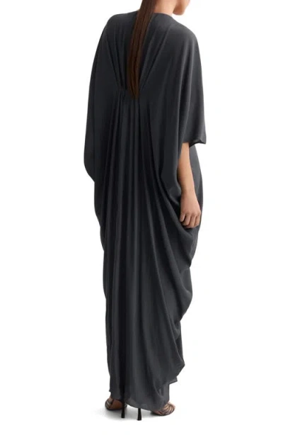 Mango Drape Maxi Dress In Black