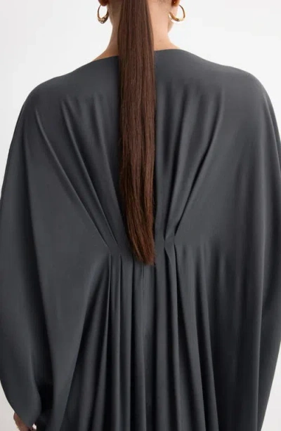 Mango Drape Maxi Dress In Black