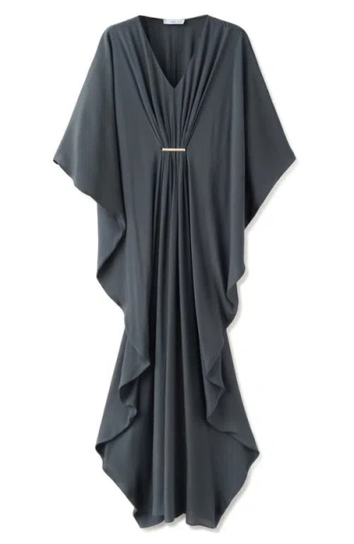 Mango Drape Maxi Dress In Black