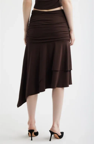 Feners Gresca Ruched Asymmetric Hem Skirt In Black