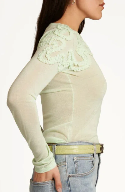Sam Edelman Ruffle Trim Sweater In Green