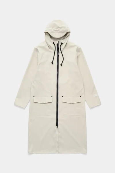 Stutterheim Stockholm Long Patch Matte Raincoat In Neutral