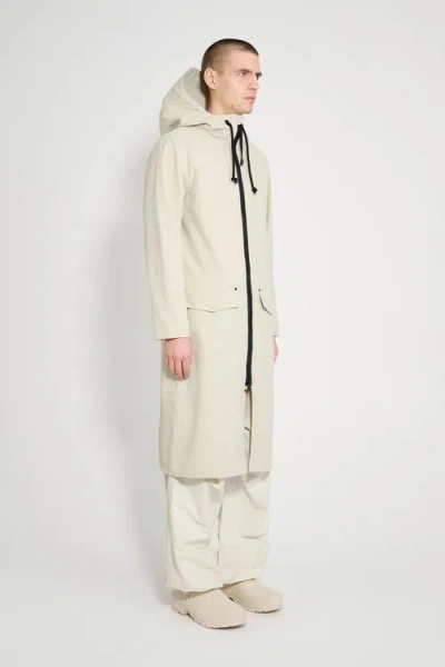Stutterheim Stockholm Long Patch Matte Raincoat In Neutral