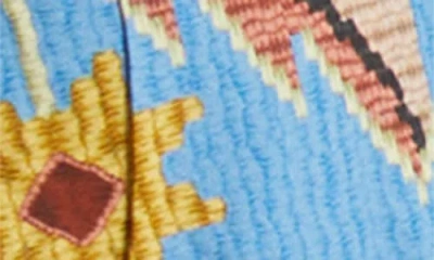 Farm Rio Blue Dress With V-neck And All-over Floral Motif In Fabric Woman In Multi