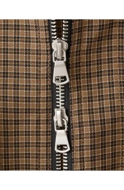 Mango Josef Check Jacket In Brown