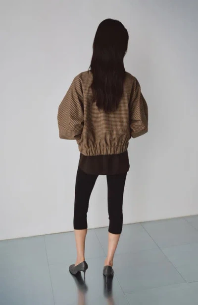 Mango Josef Check Jacket In Brown