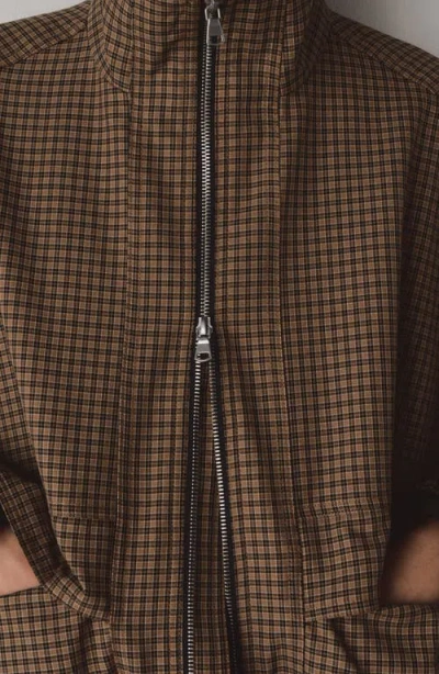 Mango Josef Check Jacket In Brown