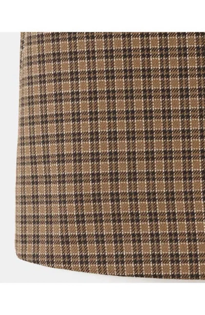 Mango Houndstooth A-line Miniskirt In Brown