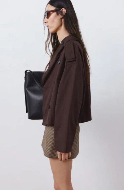 Mango Houndstooth A-line Miniskirt In Brown