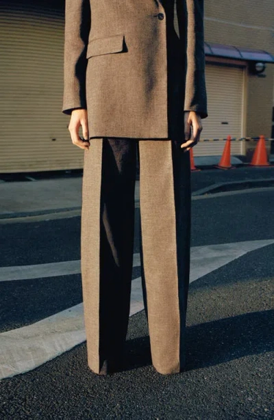 Mango Flecked Suit Pants In Brown