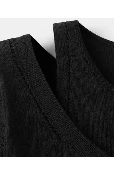 Mango Combined Cardigan In Black