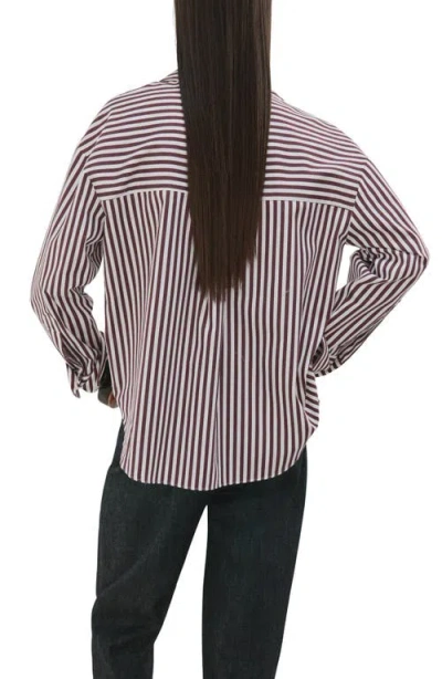 Mango Stripe Cotton Blend Button-up Shirt In Multi