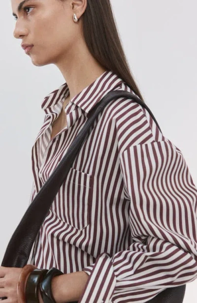 Mango Stripe Cotton Blend Button-up Shirt In Multi