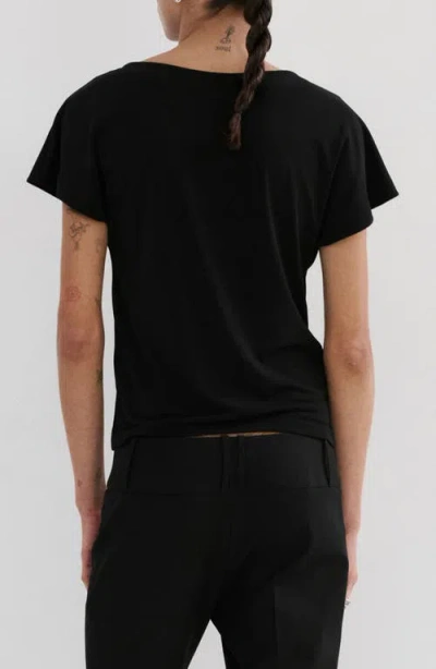 Mango Metal Detail T-shirt Black In Animal Print