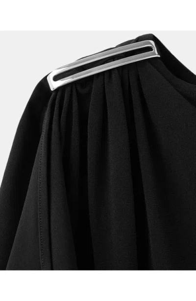 Mango Metal Detail T-shirt Black In Animal Print