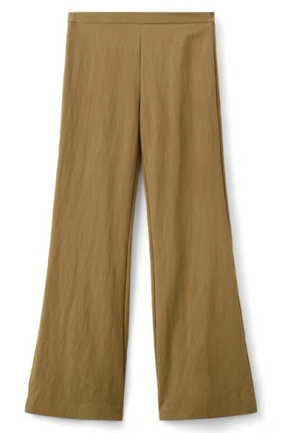 Mango Flat Front Straight Leg Pants In Brown