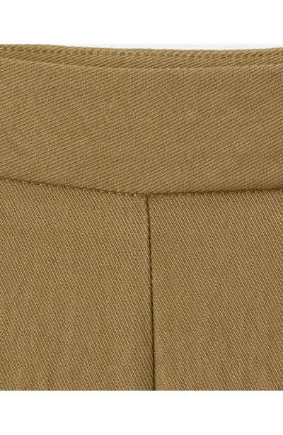 Mango Flat Front Straight Leg Pants In Brown