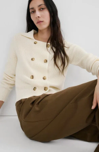 Mango Knitted Buttoned Jacket In Neutral