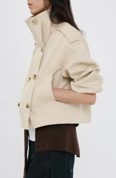 Mango Crop Trench Jacket In Neutral