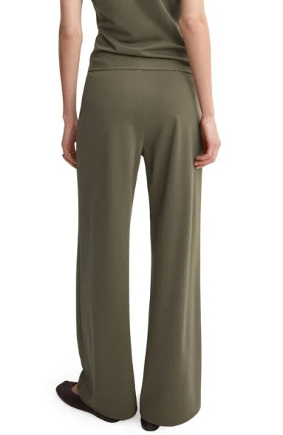 Mango Pull-on Straight Leg Pants In Green