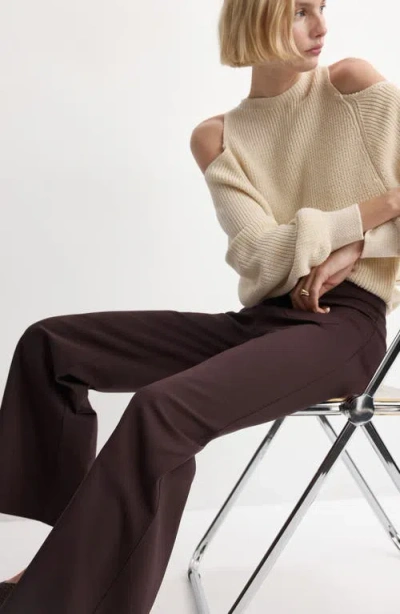 Mango Flare Leg Pants In Brown