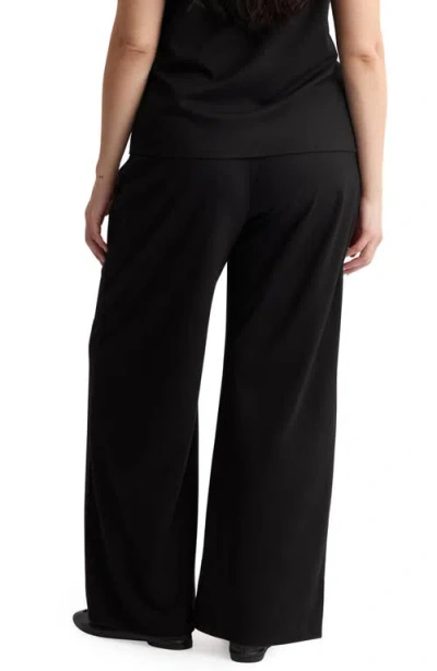 Mango Pull-on Straight Leg Pants In Black