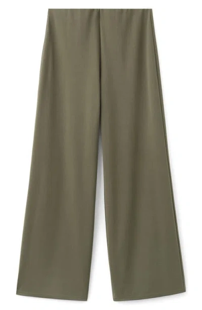 Mango Pull-on Straight Leg Pants In Green