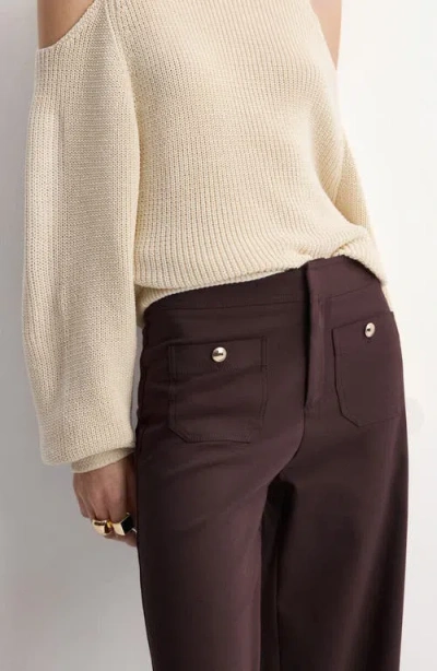 Mango Flare Leg Pants In Brown