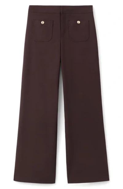 Mango Flare Leg Pants In Brown