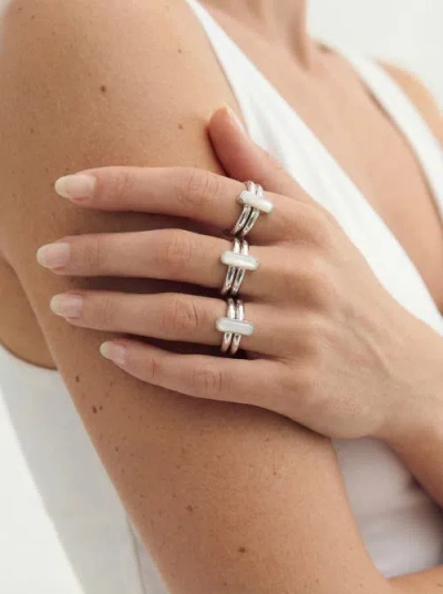 Seree Infinity Duo Bar Ring In White