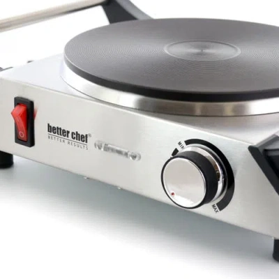 Better Chef Portable Stainless Steel Solid Element Single Electric Burner In Silver