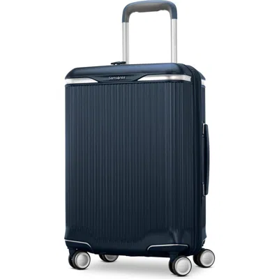 Samsonite Silhouette 18 Hardside Carry On Spinner Suitcase In Blue