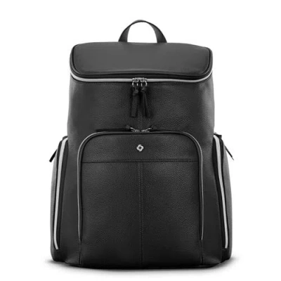 Samsonite Mobile Solution 2 Leather Deluxe Backpack In Black