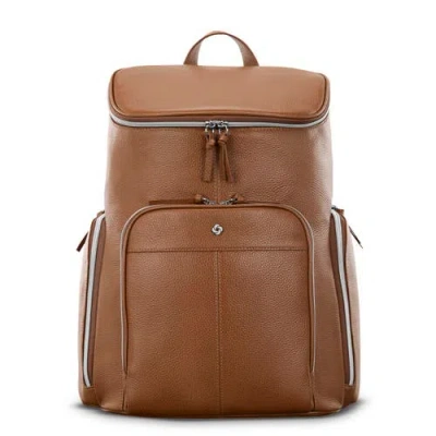 Samsonite Mobile Solution 2 Leather Deluxe Backpack In Brown