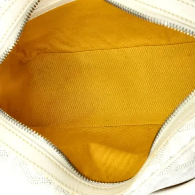 Pre-owned Pre-owned Goyard  Goyard Cap Vert Bag Printed Coated Canvas In White