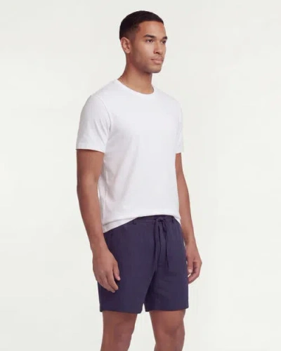 Lords Of Harlech Solid Linen Drawstring Short In Brown