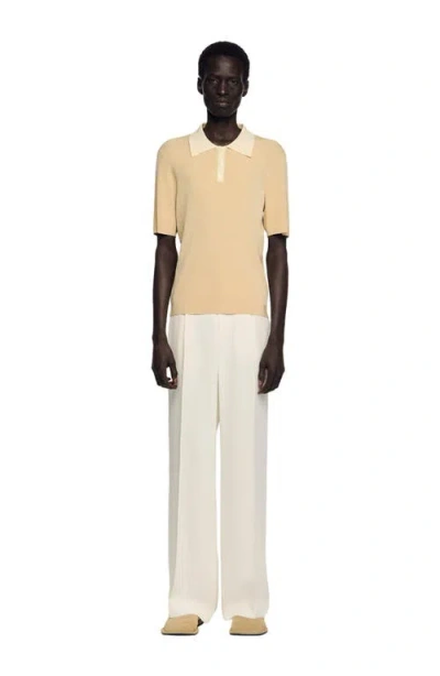 Sandro Buttoned Polo Shirt In Pink