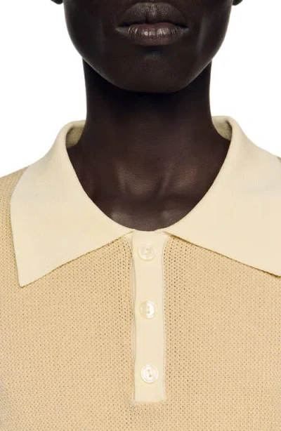 Sandro Buttoned Polo Shirt In Pink