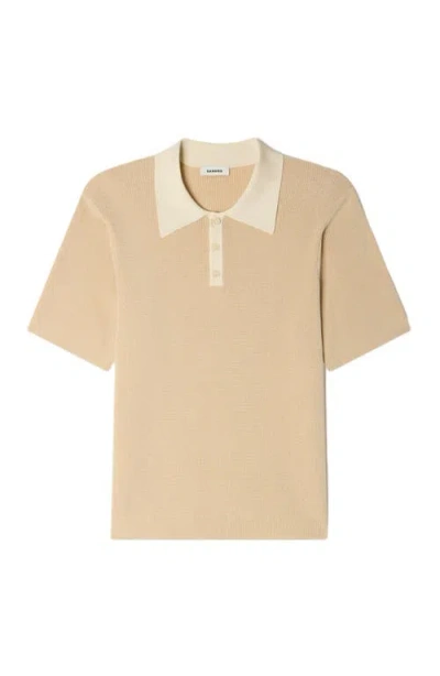 Sandro Buttoned Polo Shirt In Pink