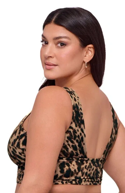 S3 Apparel Cinched Adjustable Midkini Top In Brown