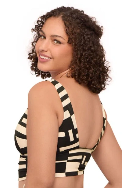 S3 Apparel Cinched Adjustable Midkini Top In Black