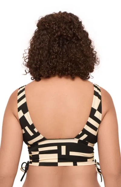 S3 Apparel Cinched Adjustable Midkini Top In Black