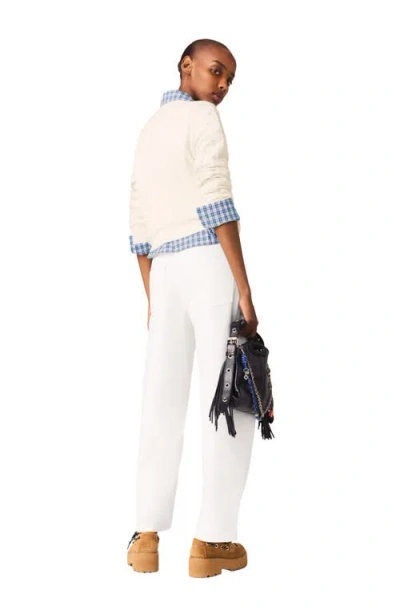 Maje Pull Avec Strass All Over In White