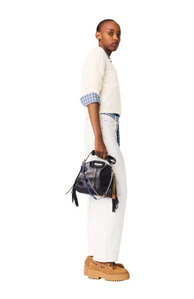 Maje Pull Avec Strass All Over In White