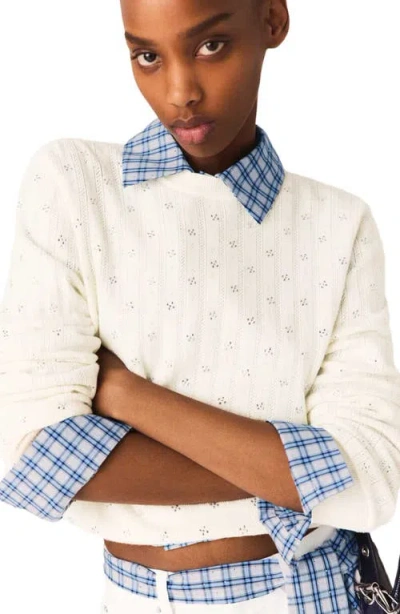 Maje Pull Avec Strass All Over In White